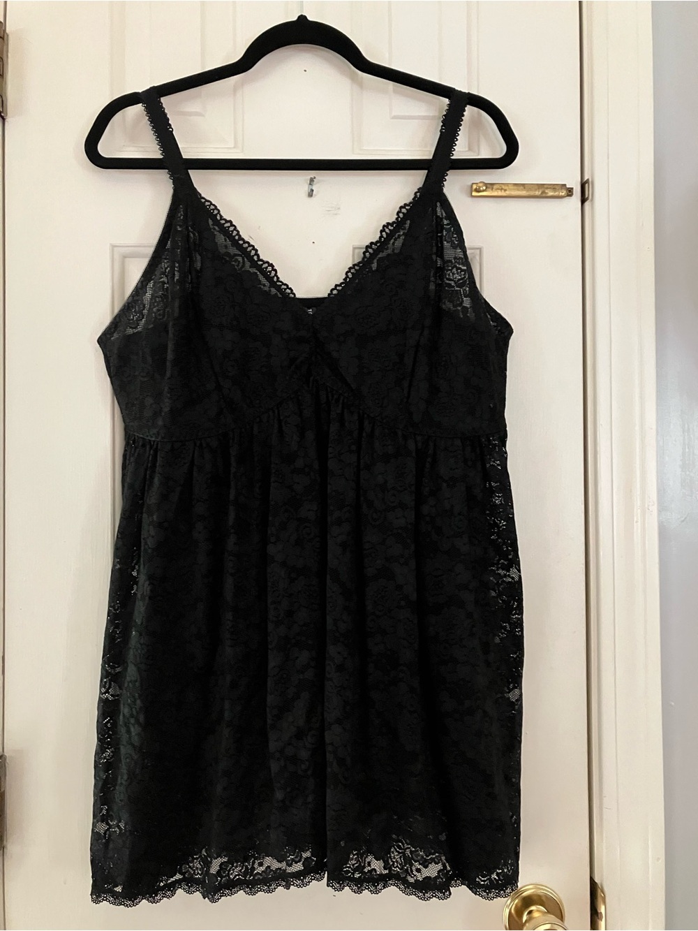 Torrid Size 3 (22-24) Black Simply Lace Babydoll Chemise